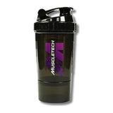 Shaker MuscleTech con batidor y 2 compartimientos Negro 500 ml